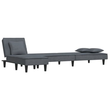 vidaXL Καναπές Κρεβάτι Γωνιακός Σκ. Γκρι 255x140x70cm Βελούδινος 1 τεμ.