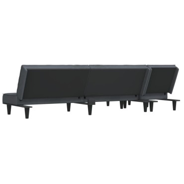 vidaXL Καναπές Κρεβάτι Γωνιακός Σκ. Γκρι 255x140x70cm Βελούδινος 1 τεμ.
