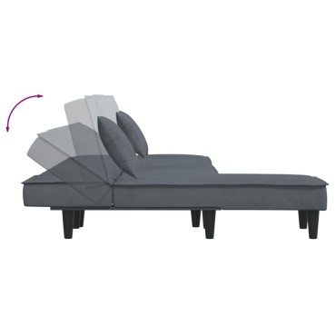 vidaXL Καναπές Κρεβάτι Γωνιακός Σκ. Γκρι 255x140x70cm Βελούδινος 1 τεμ.