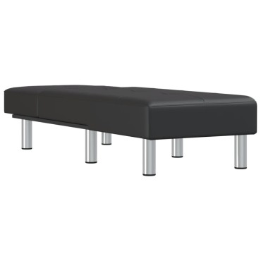 vidaXL Ανάκλιντρο Μαύρο από Συνθετικό Δέρμα 55x140x70cm 1 τεμ.