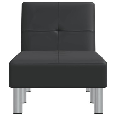 vidaXL Ανάκλιντρο Μαύρο από Συνθετικό Δέρμα 55x140x70cm 1 τεμ.