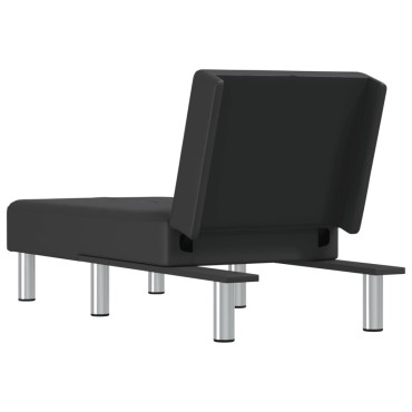 vidaXL Ανάκλιντρο Μαύρο από Συνθετικό Δέρμα 55x140x70cm 1 τεμ.