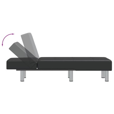 vidaXL Ανάκλιντρο Μαύρο από Συνθετικό Δέρμα 55x140x70cm 1 τεμ.