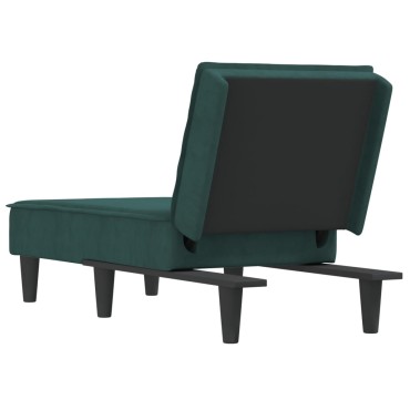 vidaXL Ανάκλιντρο Σκούρο Πράσινο Βελούδινο 55x140x70cm 1 τεμ.