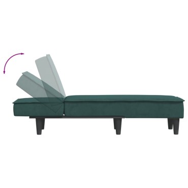 vidaXL Ανάκλιντρο Σκούρο Πράσινο Βελούδινο 55x140x70cm 1 τεμ.