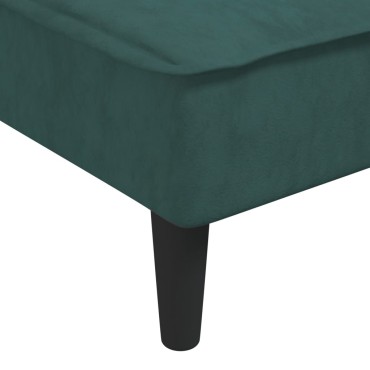 vidaXL Ανάκλιντρο Σκούρο Πράσινο Βελούδινο 55x140x70cm 1 τεμ.