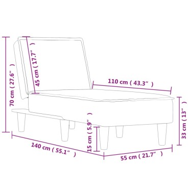 vidaXL Ανάκλιντρο Σκούρο Πράσινο Βελούδινο 55x140x70cm 1 τεμ.