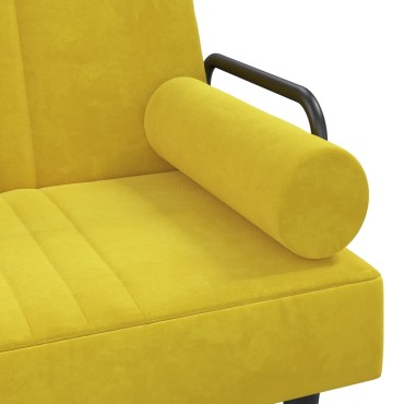 vidaXL Καναπές Κρεβάτι Γωνιακός Κίτρινος 260x140x70cm Βελούδινος 1 τεμ.