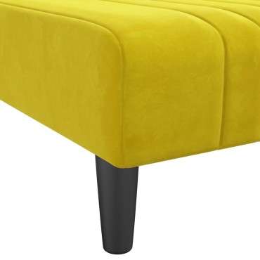 vidaXL Καναπές Κρεβάτι Γωνιακός Κίτρινος 260x140x70cm Βελούδινος 1 τεμ.
