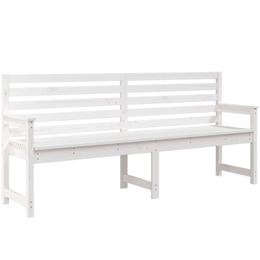vidaXL Παγκάκι Κήπου Λευκό 203,5x48x91,5cm από Μασίφ Ξύλο Πεύκου 1 τεμ.