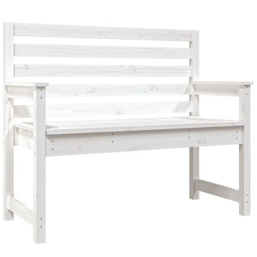 vidaXL Παγκάκι Κήπου Λευκό 109x48x91,5cm από Μασίφ Ξύλο Πεύκου 1 τεμ.