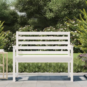 vidaXL Παγκάκι Κήπου Λευκό 109x48x91,5cm από Μασίφ Ξύλο Πεύκου 1 τεμ.