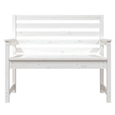 vidaXL Παγκάκι Κήπου Λευκό 109x48x91,5cm από Μασίφ Ξύλο Πεύκου 1 τεμ.
