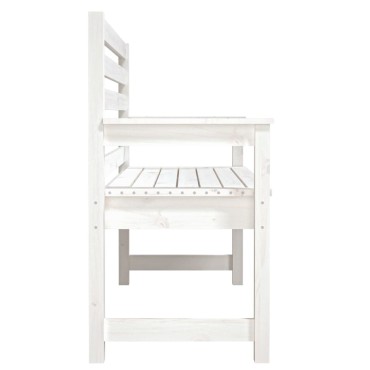 vidaXL Παγκάκι Κήπου Λευκό 109x48x91,5cm από Μασίφ Ξύλο Πεύκου 1 τεμ.
