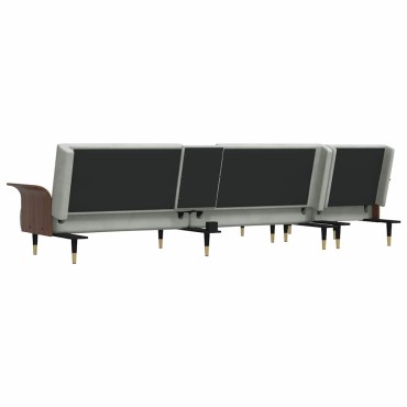vidaXL Καναπές Κρεβάτι Γωνιακός Αν. Γκρι 279x140x70cm Βελούδινος 1 τεμ.