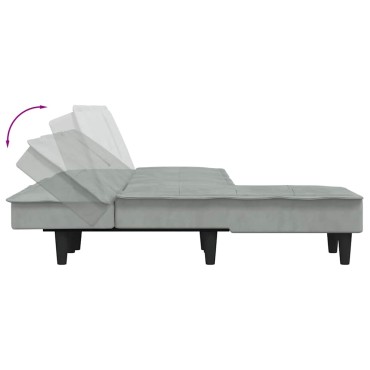 vidaXL Καναπές Κρεβάτι Γωνιακός Αν. Γκρι 255x140x70cm Βελούδινος 1 τεμ.