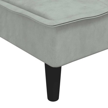 vidaXL Καναπές Κρεβάτι Γωνιακός Αν. Γκρι 255x140x70cm Βελούδινος 1 τεμ.