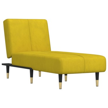 vidaXL Ανάκλιντρο Κίτρινο Βελούδινο 55x140x70cm 1 τεμ.