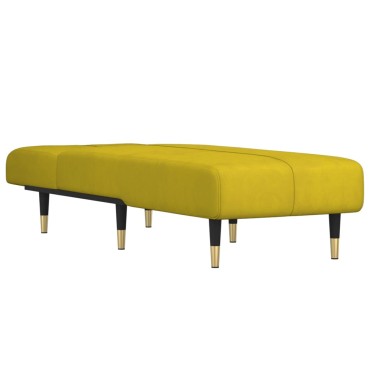 vidaXL Ανάκλιντρο Κίτρινο Βελούδινο 55x140x70cm 1 τεμ.