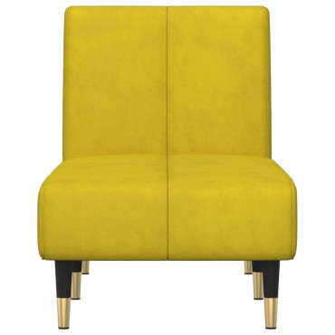 vidaXL Ανάκλιντρο Κίτρινο Βελούδινο 55x140x70cm 1 τεμ.