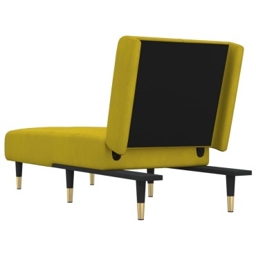 vidaXL Ανάκλιντρο Κίτρινο Βελούδινο 55x140x70cm 1 τεμ.