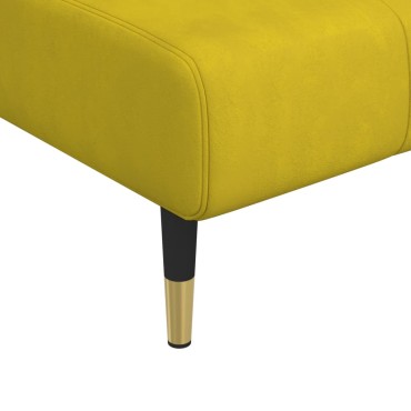 vidaXL Ανάκλιντρο Κίτρινο Βελούδινο 55x140x70cm 1 τεμ.