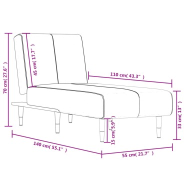vidaXL Ανάκλιντρο Κίτρινο Βελούδινο 55x140x70cm 1 τεμ.