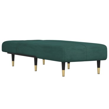 vidaXL Ανάκλιντρο Σκούρο Πράσινο Βελούδινο 55x140x70cm 1 τεμ.