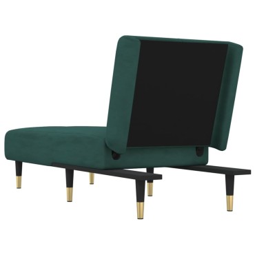 vidaXL Ανάκλιντρο Σκούρο Πράσινο Βελούδινο 55x140x70cm 1 τεμ.