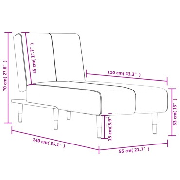 vidaXL Ανάκλιντρο Σκούρο Πράσινο Βελούδινο 55x140x70cm 1 τεμ.