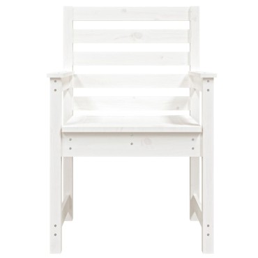 vidaXL Καρέκλες Κήπου 2 τεμ. Λευκές 60x48x91cm Μασίφ Ξύλο Πεύκου