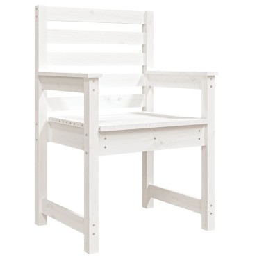 vidaXL Καρέκλες Κήπου 2 τεμ. Λευκές 60x48x91cm Μασίφ Ξύλο Πεύκου