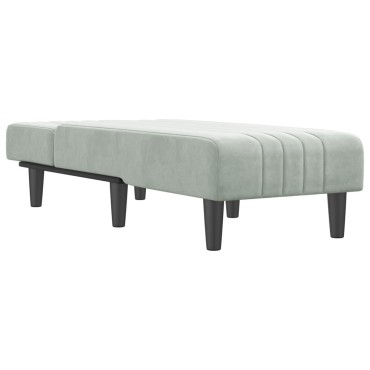 vidaXL Ανάκλιντρο Ανοιχτό Γκρι Βελούδινο 55x140x70cm 1 τεμ.