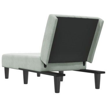 vidaXL Ανάκλιντρο Ανοιχτό Γκρι Βελούδινο 55x140x70cm 1 τεμ.