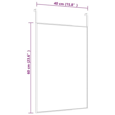 vidaXL Καθρέπτης Πόρτας Μαύρος 40x60 εκ. από Γυαλί και Αλουμίνιο