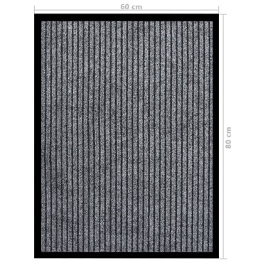 vidaXL Πατάκι Εισόδου Ριγέ Γκρι 60 x 80 εκ.