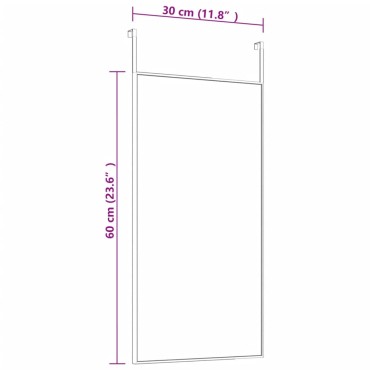 vidaXL Καθρέπτης Πόρτας Χρυσός 30 x 60 εκ. από Γυαλί και Αλουμίνιο