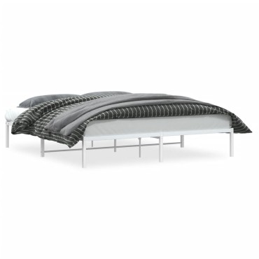 vidaXL Μεταλλικό Πλαίσιο Κρεβατιού Λευκό 180x200cm 1 τεμ. - Διπλό