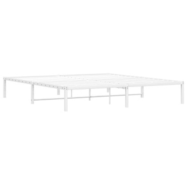 vidaXL Μεταλλικό Πλαίσιο Κρεβατιού Λευκό 180x200cm 1 τεμ. - Διπλό