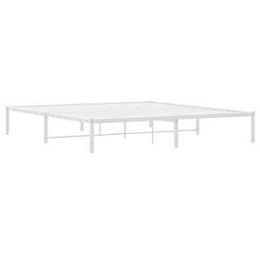 vidaXL Μεταλλικό Πλαίσιο Κρεβατιού Λευκό 180x200cm 1 τεμ. - Διπλό