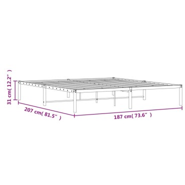 vidaXL Μεταλλικό Πλαίσιο Κρεβατιού Λευκό 180x200cm 1 τεμ. - Διπλό