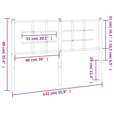 vidaXL Κεφαλάρι Λευκό Μεταλλικό 142x3x90cm 1 τεμ.