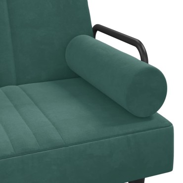 vidaXL Καναπές Κρεβάτι Γωνιακός Σκ. Πράσινο 260x140x70cm Βελούδινος 1 τεμ.