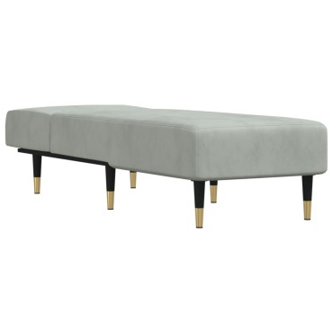 vidaXL Ανάκλιντρο Ανοιχτό Γκρι Βελούδινο 55x140x70cm 1 τεμ.