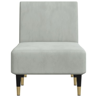 vidaXL Ανάκλιντρο Ανοιχτό Γκρι Βελούδινο 55x140x70cm 1 τεμ.