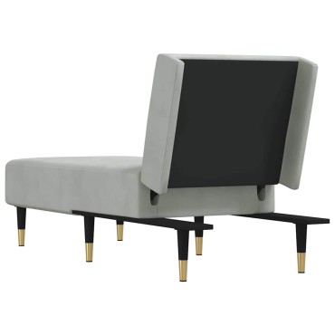 vidaXL Ανάκλιντρο Ανοιχτό Γκρι Βελούδινο 55x140x70cm 1 τεμ.
