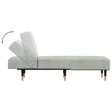 vidaXL Ανάκλιντρο Ανοιχτό Γκρι Βελούδινο 55x140x70cm 1 τεμ.