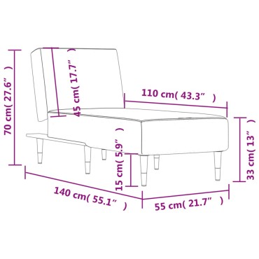 vidaXL Ανάκλιντρο Ανοιχτό Γκρι Βελούδινο 55x140x70cm 1 τεμ.