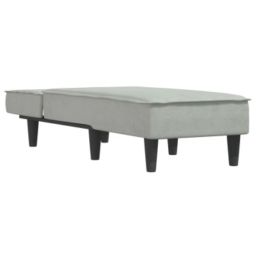 vidaXL Ανάκλιντρο Ανοιχτό Γκρι Βελούδινο 55x140x70cm 1 τεμ.