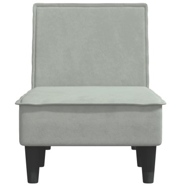 vidaXL Ανάκλιντρο Ανοιχτό Γκρι Βελούδινο 55x140x70cm 1 τεμ.